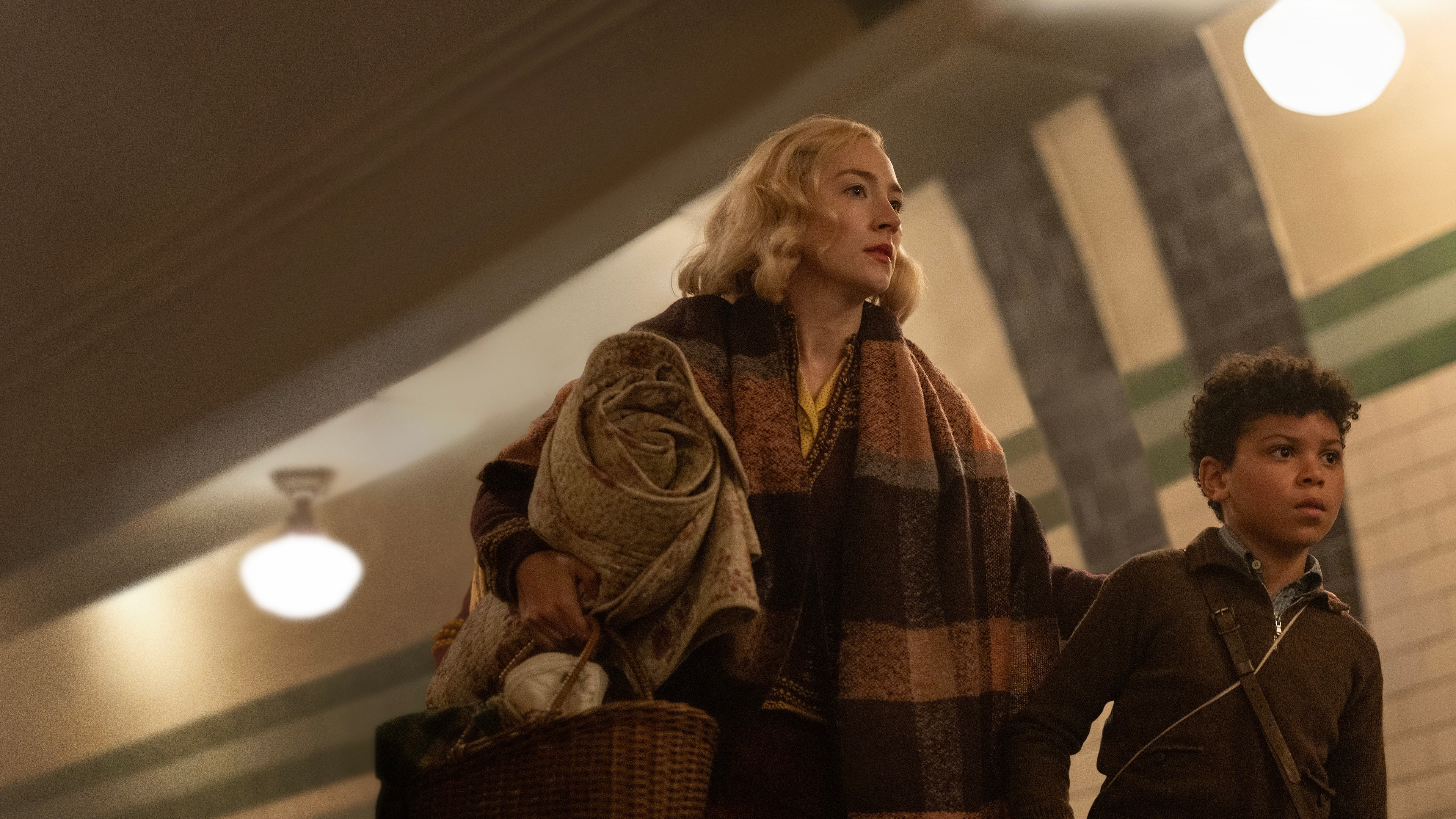 Saoirse Ronan and Elliott Heffernan in Blitz, now streaming on Apple TV+